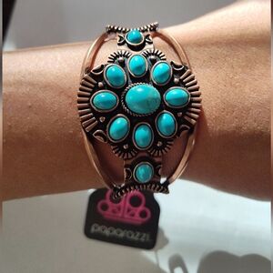 Paparazzi Copper and Turquoise Bracelet